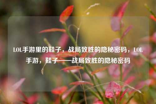 LOL手游里的鞋子，战局致胜的隐秘密码，LOL手游，鞋子——战局致胜的隐秘密码