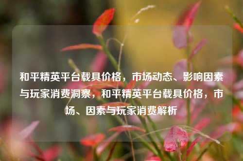 和平精英平台载具价格，市场动态、影响因素与玩家消费洞察，和平精英平台载具价格，市场、因素与玩家消费解析