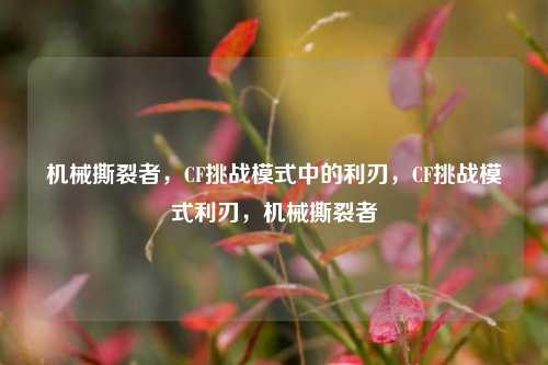 机械撕裂者，CF挑战模式中的利刃，CF挑战模式利刃，机械撕裂者
