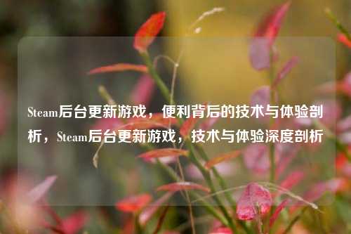 Steam后台更新游戏，便利背后的技术与体验剖析，Steam后台更新游戏，技术与体验深度剖析