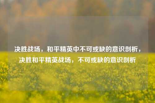 决胜战场，和平精英中不可或缺的意识剖析，决胜和平精英战场，不可或缺的意识剖析