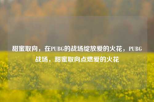 甜蜜取向，在PUBG的战场绽放爱的火花，PUBG战场，甜蜜取向点燃爱的火花