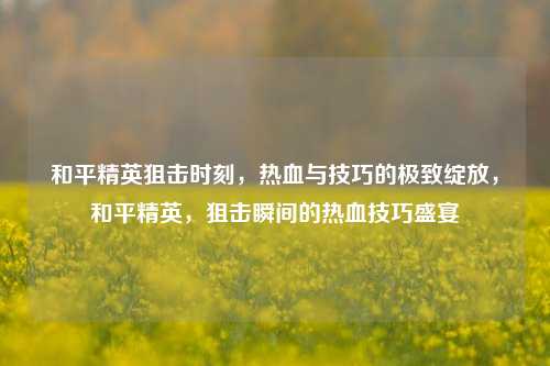 和平精英狙击时刻，热血与技巧的极致绽放，和平精英，狙击瞬间的热血技巧盛宴