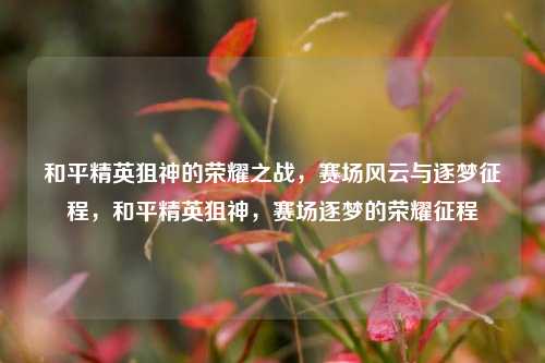 和平精英狙神的荣耀之战，赛场风云与逐梦征程，和平精英狙神，赛场逐梦的荣耀征程