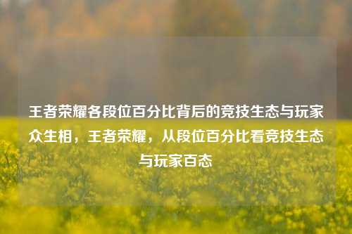 王者荣耀各段位百分比背后的竞技生态与玩家众生相，王者荣耀，从段位百分比看竞技生态与玩家百态