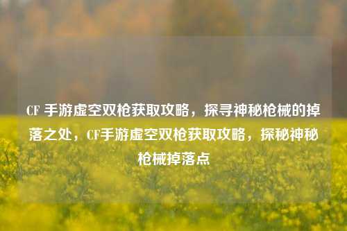 CF 手游虚空双枪获取攻略，探寻神秘枪械的掉落之处，CF手游虚空双枪获取攻略，探秘神秘枪械掉落点