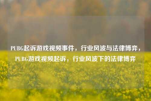 PUBG起诉游戏视频事件，行业风波与法律博弈，PUBG游戏视频起诉，行业风波下的法律博弈