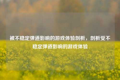 被不稳定弹道影响的游戏体验剖析，剖析受不稳定弹道影响的游戏体验