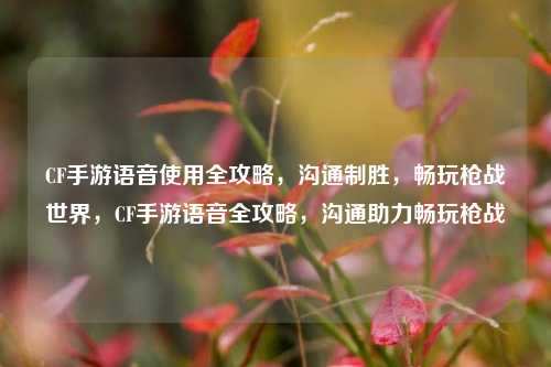 CF手游语音使用全攻略，沟通制胜，畅玩枪战世界，CF手游语音全攻略，沟通助力畅玩枪战