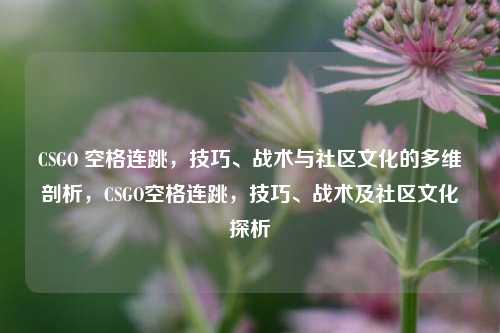 CSGO 空格连跳，技巧、战术与社区文化的多维剖析，CSGO空格连跳，技巧、战术及社区文化探析