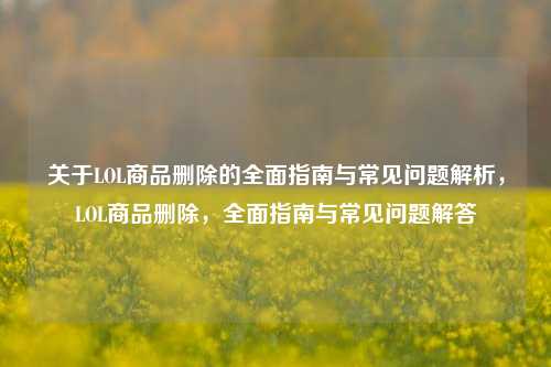 关于LOL商品删除的全面指南与常见问题解析，LOL商品删除，全面指南与常见问题解答