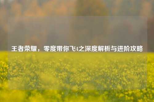 王者荣耀，零度带你飞4之深度解析与进阶攻略