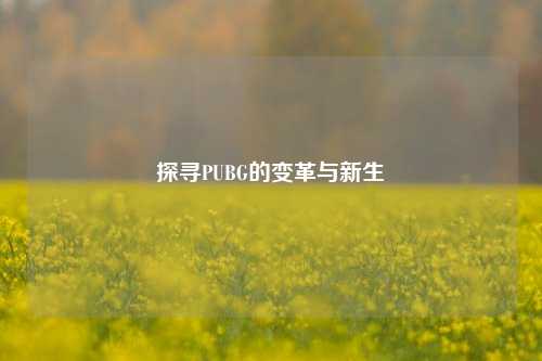 探寻PUBG的变革与新生