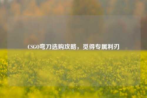 CSGO弯刀选购攻略，觅得专属利刃
