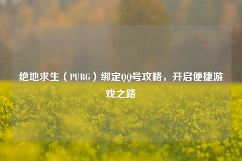 绝地求生（PUBG）绑定QQ号攻略，开启便捷游戏之路