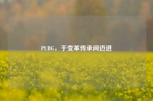 PUBG，于变革传承间迈进