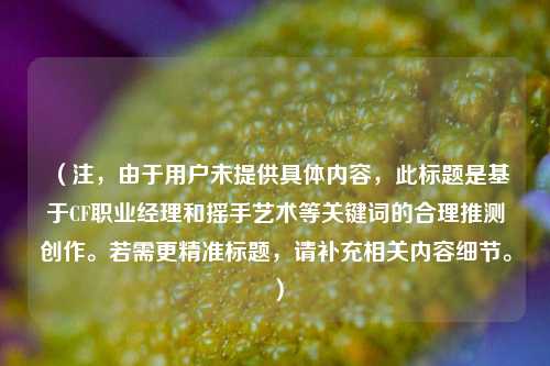 (注,由于用户未提供具体内容,此标题是基于CF职业经理和摇手艺术等关键词的合理推测创作。若需更精准标题,请补充相关内容细节。)