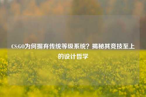 CS:GO为何摒弃传统等级系统？揭秘其竞技至上的设计哲学