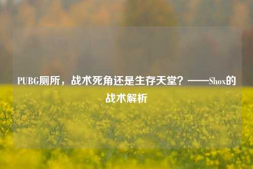 PUBG厕所，战术死角还是生存天堂？——Shox的战术解析