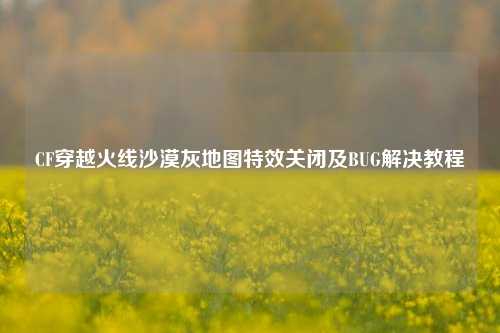 CF穿越火线沙漠灰地图特效关闭及BUG解决教程
