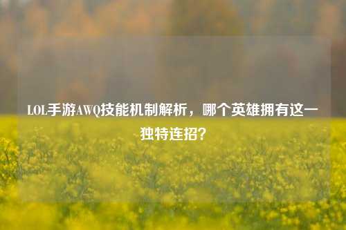 LOL手游AWQ技能机制解析，哪个英雄拥有这一独特连招？
