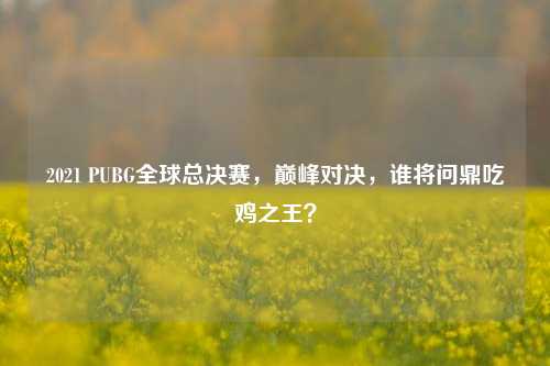 2021 PUBG全球总决赛，巅峰对决，谁将问鼎吃鸡之王？