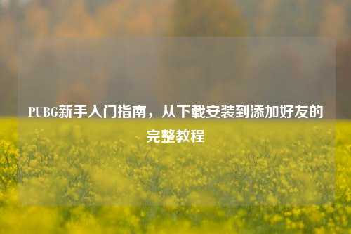 PUBG新手入门指南，从下载安装到添加好友的完整教程
