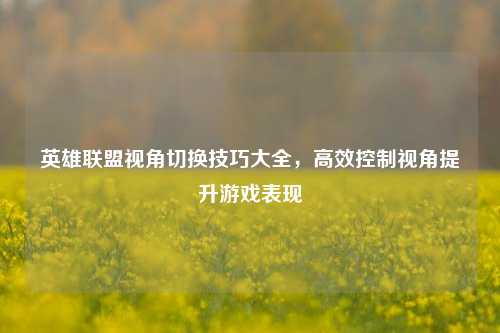 英雄联盟视角切换技巧大全，高效控制视角提升游戏表现