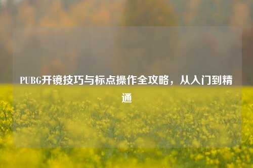 PUBG开镜技巧与标点操作全攻略，从入门到精通
