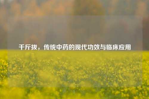 千斤拔，传统中药的现代功效与临床应用