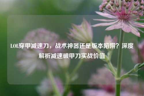 LOL穿甲减速刀，战术神器还是版本陷阱？深度解析减速破甲刀实战价值