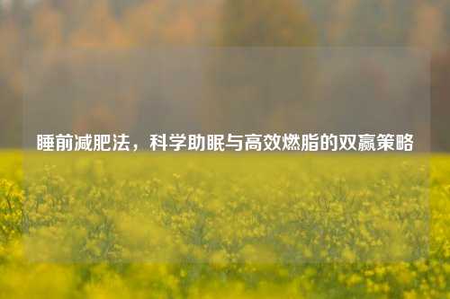 睡前减肥法，科学助眠与高效燃脂的双赢策略