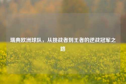 瑞典欧洲球队，从挑战者到王者的逆战冠军之路