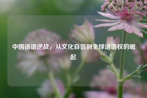 中国话语逆战，从文化自信到全球话语权的崛起