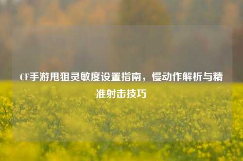 CF手游甩狙灵敏度设置指南，慢动作解析与精准射击技巧