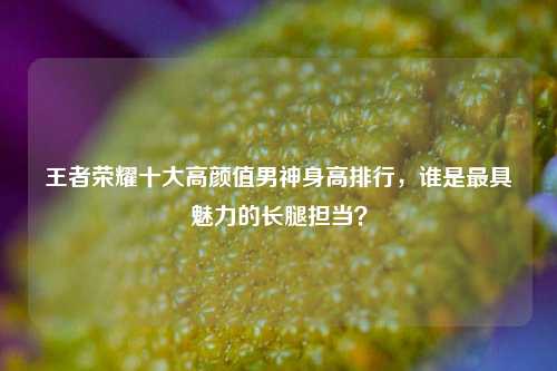 王者荣耀十大高颜值男神身高排行，谁是更具魅力的长腿担当？