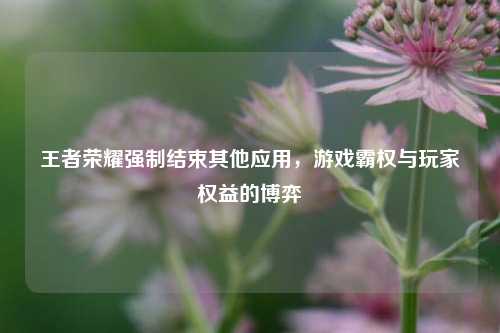 王者荣耀强制结束其他应用，游戏霸权与玩家权益的博弈